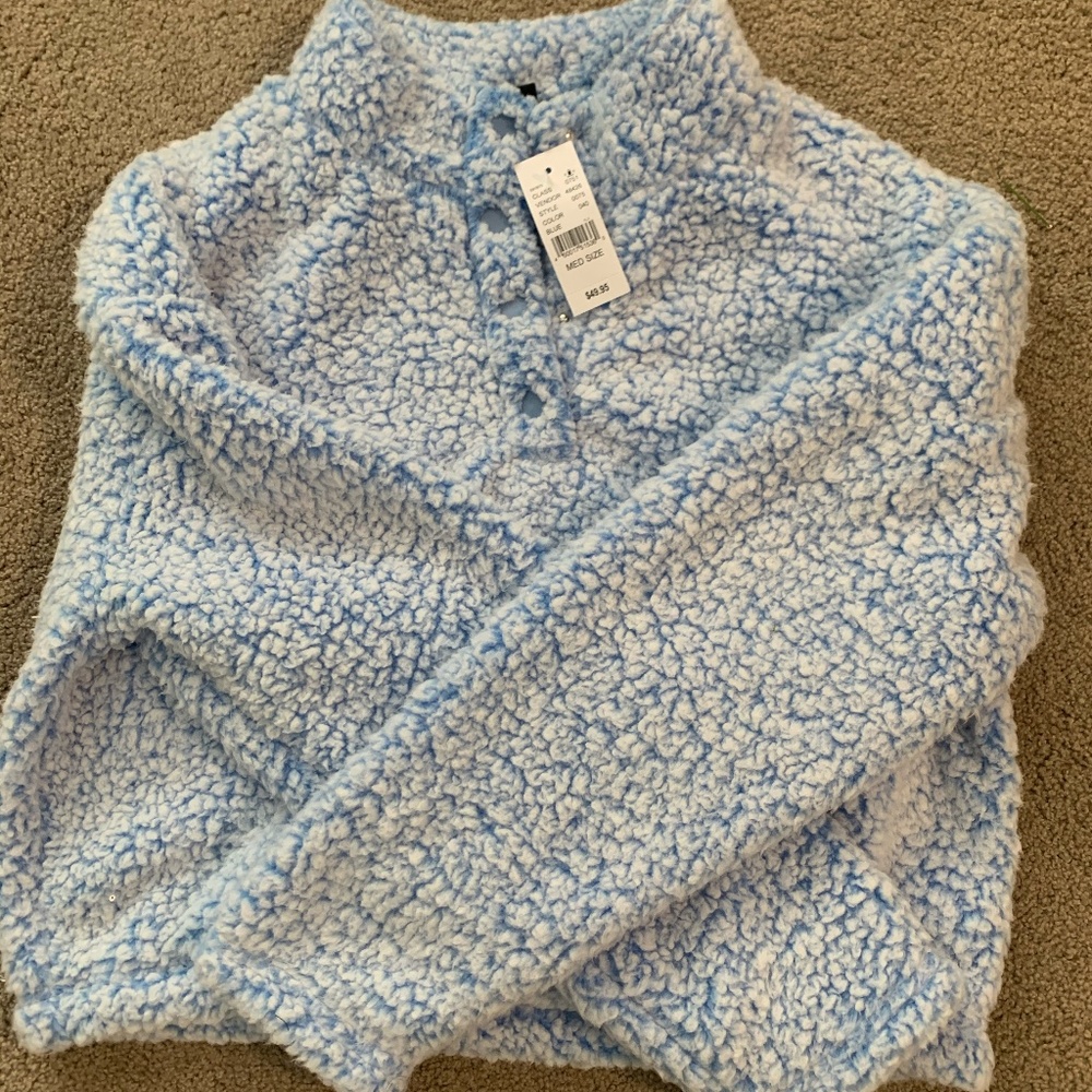 Pacsun Simone Sherpa Henley Sweatshirt